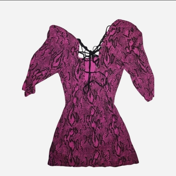 Neon pink snakeskin top - Picture 3 of 9